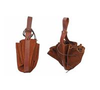 SZCO Medieval Drawstring Pouch 13.75 Inch - Suede Leather Renaissance Style with Belt Loop & Cord - Medieval Wide Opening Drawstring Belt Bag for Cosplay, Medieval Fairs, Renaissance & Reenactments