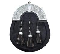Black Cowhide 3 Tassel Leather Kilt Sporran & Belt