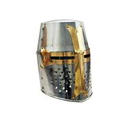 Szco Supplies 14” Decorative Barrel Brass Helm Crusader Helmet (910902)