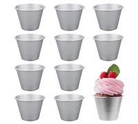 SZCXDKJ 10 Pack Pudding Moulds, Mini Pudding Basins, Aluminum Baking Cups Nonstick Muffin Tin Moulds Egg Mold Cups Cupcake Basins for Kitchen DIY Cooking