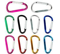 10 Pieces D-ring Carabiners, Multicolor D-Ring Keychain Carabiners Locking Carabiners Climbing Carabiners Clip for Outdoor Home RV Camping Fishing Hiking Traveling