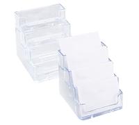 SZCXDKJ 2 Pack Transparent 4-Tier Business Card Holder Acrylic Card Display Desk Stand Holder