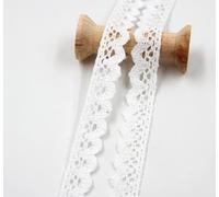 SZCXDKJ 2 Roll Lace Ribbon Vintage Lace Tape Decorative Lace Ribbon Roll Scrapbook Lace Tape Cotton Lace Ribbon Trim Craft Card Making Supplies for Gift Wrapping(3.5 Meter), White