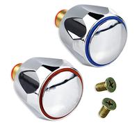 2 Sets Replacement Bathroom Kitchen Sink Tap Standard Hot & Cold Tap 1/2'' Top Head Covers Chrome Plated Red and Blue Tap Top for Leaking Aging Taps