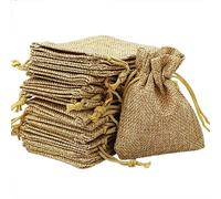 SZCXDKJ 20 Pcs Hessian Bags, Small Jute Bag Resusable Sack Burlap Drawstring Wedding Favour Fabric Gift Bags for Wedding Easter Day Party Supplies