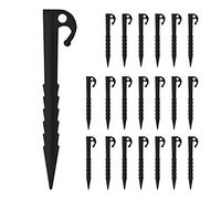 SZCXDKJ 20 Pcs Plastic Tent Pegs, Heavy Duty Plastic Camping Pegs for Fixing Tent Tarps Garden Mat-Black