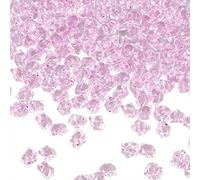 SZCXDKJ 200 Pcs Fake Crushed Ice Stoness, Pink Fake Diamonds Acrylic Ice Cubes Pink Gems Plastic Filler Gems for Home Decoration Wedding Display Vase Fillers