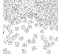 SZCXDKJ 200Pcs Clear Fake Crushed Ice Stoness, Fake Crystal Stones Ice Sparkly Stoness Fake Diamonds Plastic Ice Cubes Gems for Vase Fillers Table Decoration Wedding Display DIY Arts Crafts