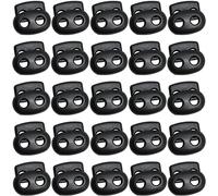 SZCXDKJ 25 Pieces 2.4cm Large Spring Cord Locks for Drawstrings Black Plastic Spring Toggles Stopper Slider Sliding Cord for Camping Hiking Shoelace Replacement Sports Backpacks Paracord