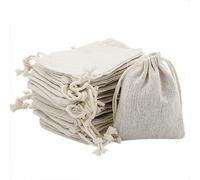 SZCXDKJ 3.2x4 Inch Double Drawstring Cotton Cloth Bag for Small Jewelry Bracelet Beads Spice Gift Bags-20PCS