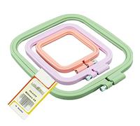 SZCXDKJ 3 Pieces ABS Rectangle Embroidery Hoop Frame Sewing Tool For Art Craft Handy Sewing (Multicolor) With Gold Eye Embroidery Needles
