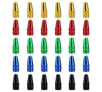 SZCXDKJ 30 Pcs Bicycle Presta Valve Caps, Multicolor Anodized Aluminum Alloy Presta Cycling Valve Caps, French Style Tyre Caps Dust Covers Bike Tire Valve Stem Caps for MTB Road Bicycle
