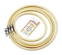 SZCXDKJ 4Pcs 4 Sizes Round Bamboo Embroidery Hoop Circle Cross Stitch Hoop Ring for Craft Sewing,with Gold Eye Embroidery Needles,Embroidery Hoop