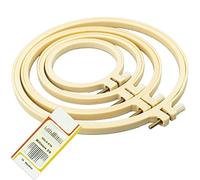 SZCXDKJ 4Pcs 4 Sizes Round Embroidery Hoop Plastic Circle Cross Stitch Hoop Ring for Craft Sewing,with Gold Eye Embroidery Needles, Embroidery Hoop