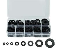 SZCXDKJ 500 Pcs Nylon Washers, Plastic Flat O Ring Washers, Black Round Seals Spacer Washers Assortment, Tap Sealing Gasket Washers for Plumbing, Tap, Mechanical Repair - M2/M2.5/M3/M4/M5/M6/M8/ M10