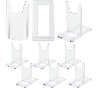 SZCXDKJ 6 Sets Acrylic Plate Stands, Clear Display Stand Adjustable Clear Acrylic Plastic Display Stands Easel Multifunctional Display Holder for Photos, Place Cards, Phones, Books(4.5x4.3x2.4 inch)