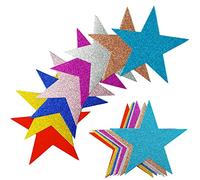 SZCXDKJ 80 Pieces Glitter Star Cutouts Paper Star Confetti Cutouts for Bulletin Board Classroom Wall Party Decoration Supply, 6 Inches Length, 8 Colors
