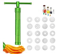 SZCXDKJ Fondant Extruder, Stainless Steel Sugar Paste Extruder Craft Gun with 20 Interchangeable Discs for Sugar Craft Cake and Clay Decorating Tool Fondant Extruder