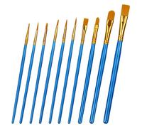 SZCXDKJ Nylon Paint Brushes 10 pcs Paint Brushes Set for Acrylic Painting Oil Painting Watercolor Painting Gouache Painting Face Painting (Blue)