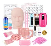 SZCY LLC Professional lash Eyelash Extension Kit, NEW 22PCS Eyelash Grafting Training Tools with Mannequin Head, Glue Lashes Tweezers for Beginners Practice