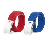 szdealhola Extra Long 160cm, Men's Ratchet Canvas Belts, 2 Pack, Adjustable Buckle Strap Web Belt for Men, Free Cut-to-Fit Up to 60 inches (Red+Blue)