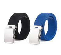 szdealhola Extra Long 160cm, Men's Ratchet Canvas Belts, 2 Pack, Adjustable Buckle Strap Web Belt for Men, Free Cut-to-Fit Up to 60 inches (Black+Blue)