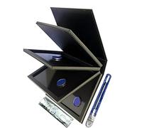 SZDYM Strong 4 Layers Empty Magnetic Palette Book Palette+1pcs Makeup Depotting Spatul 50pcs Round Metal Stickers+50pcs Square Metal Stickers