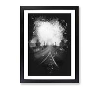 Szechenyi Chain Bridge In Budapest Paint Splash Modern Framed Print | A3 Black Framed Wall Art | Ready to Hang | Modern Cityscape Picture | Living Room Bedroom Lounge Office