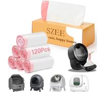 SZEE 120 Pack Self-Cleaning Cat Litter tray Liners, Drawstring Automatic Cat Litter Box Waste Bags, Not for Traditional Regular trays