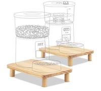 SZEE 2 Pack Raised Stand for Automatic Cat Feeder, Cat Food Automatic Holder Made of Solid Wood, Relieves Spine and Joints Noticeably on the Cats, Cat Feeder Automatic Elevated Stand