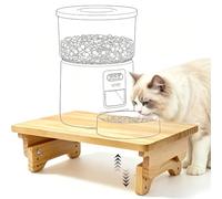 SZEE Adjustable Cat Bowl Stand, Elevated Cat Food Stand, 3-Height Setting | Raised Cat Feeder Stand, for Automatic Feeder & Bowls, Relieves Spine and Joints on Pets, Soild Wood