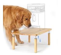 SZEE Adjustable Dog Food Stand, Raised Dog Bowl Stand for Large Breeds, Elevates from 7 1/16" to 8 1/8", Relieves Spine and Joints on Pets (L, Solid Wood)