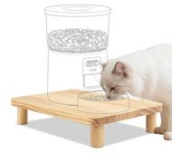 SZEE Cat Food Stand for Automatic Feeder & Tradition Bowls, Elevated Cat Feeding Station, Raises Feeder by 6cm, Premium Solid Wood Material, Laptop Monitor Raised Stand & Small Desk Shelf