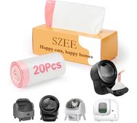 SZEE Self-Cleaning Cat Litter tray Liners 20 Pack, Drawstring Automatic Cat Litter Box Waste Bags, Not for Traditional Regular trays