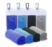 SZELAM 40''x12'' Cooling Towel,4 Pack Cooling Towel for Neck and Face,Gym Towels,Soft Breathable Chilly Towel for Workout,Yoga,Golf,Camping,Outdoor Sports Towel for Instant Cooling Relief, Multicolor