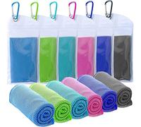 SZELAM Cooling Towel(40"x12") Microfiber Towel Yoga Towel for Men or Women Ice Cold Towels for Yoga Gym Travel Camping Golf Football & Outdoor Sports 6 Packs (6Pcs Mixed Color)