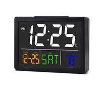 SZELAM Digital Alarm Clock, 5.5" LED Display with USB Charger, 6 Brightness Levels, Volume Adjustable, Date & Temperature Display for Bedside/Desk/Bedroom