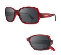 SZEOEOM Bifocal Reading Sunglasses with Built-in Readers Foldable TR90 Unbreakable Frame UV400 Protection Wrap Around Design for Men Women Outdoor Portable Folding Sun Glasses (RED, 2.5, Dioptres)