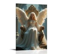 SZETQXUKP Religious Angel on Ornate Throne Poster Decorative Painting Canvas Wall Posters And Art Picture Print Modern Family Bedroom Decor Posters 24x36inch(60x90cm)