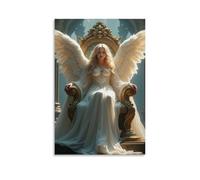 SZETQXUKP Religious Angel on Ornate Throne Poster Decorative Painting Canvas Wall Posters And Art Picture Print Modern Family Bedroom Decor Posters 12x18inch(30x45cm)