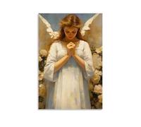 SZETQXUKP Religious Angel Poster Vintage Oil Painting Praying Angel Poster Decorative Painting Canvas Wall Posters And Art Picture Print Modern Family Bedroom Decor Posters 24x36inch(60x90cm)