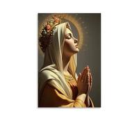 SZETQXUKP Religious Poster Virgin Mary Praying Poster Decorative Painting Canvas Wall Posters And Art Picture Print Modern Family Bedroom Decor Posters 08x12inch(20x30cm)