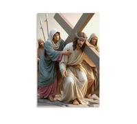 SZETQXUKP Religious Scene of Jesus Bearing The Cross Poster Decorative Painting Canvas Wall Posters And Art Picture Print Modern Family Bedroom Decor Posters 16x24inch(40x60cm)