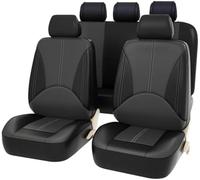 SZFCL Car Seat Cover Sets for Toyota Auris 2013-2018, 9 Pcs Waterproof Nonslip Breathable Leather Seat Cushion Protector,Black-Grey