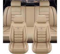 SZFCL Car Seat Covers Full Set for Seat Altea XL 2004-2007 2008 2009 2010 2011 2012 2013 2014 2015, Leather Car Seat Cushion Cover Front Rear Protectors Waterproof Interior Accessories,Beige