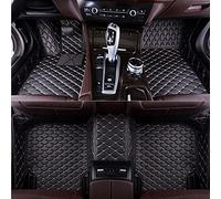 SZFCL Full Surround Leather Car Floor Mats for Mercedes Benz EQ EQA 250 300 350 EQB 250 300 350, Waterproof Floor Mat Front Rear Row Carpet Protection Set Liners,Black-Beige