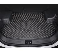 SZFCL Leather Car Boot Mat for Volkswagen Tiguan II Allspace 7-seat 2017-2023 2024 2025, Waterproof Anti-Scratch Non-Slip Trunk Pad, Cargo Tray Protector Liners Accessories,Black-Beige