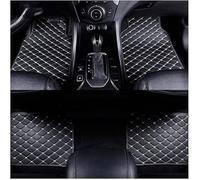 SZFCL Leather Car Floor Mats for Seat Ateca 2016-2022 2023 2024, Waterproof Floor Mat Front Rear Row Carpet Protection Set Liners,Black-Beige