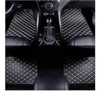 SZFCL Leather Car Floor Mats for Seat Ateca 2016-2022 2023 2024, Waterproof Floor Mat Front Rear Row Carpet Protection Set Liners,Black-Beige