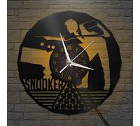 SZG Snooker Billiards 12 Inch Vinyl Record Wall Clock, Battery Operated Silent & Non-ticking Wall Clock for Kitchen Home Living Room Bedroom School (C)-with LED